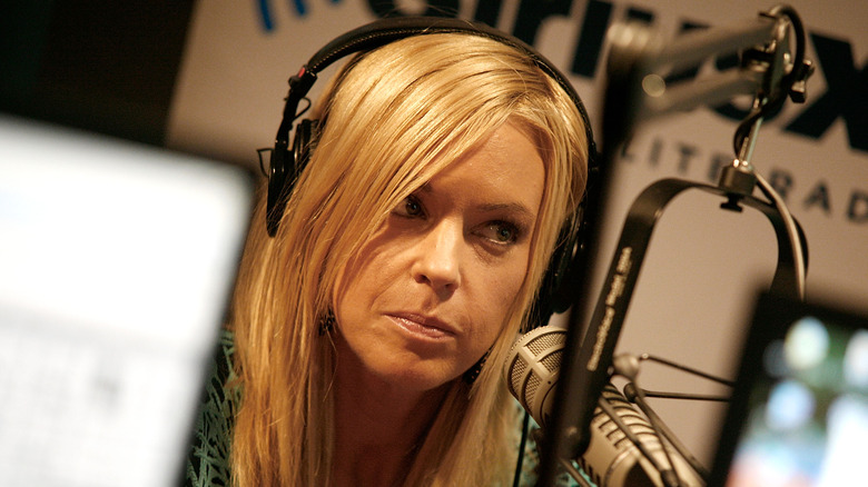 Kate Gosselin with headphones