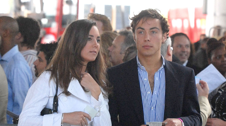 James Middleton with Kate in a crowd