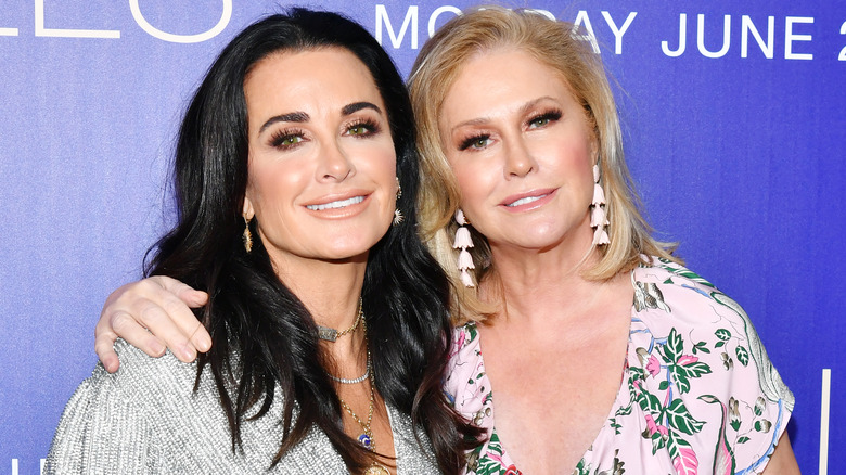 Kyle Richards and Kathy Hilton at an event, smiling