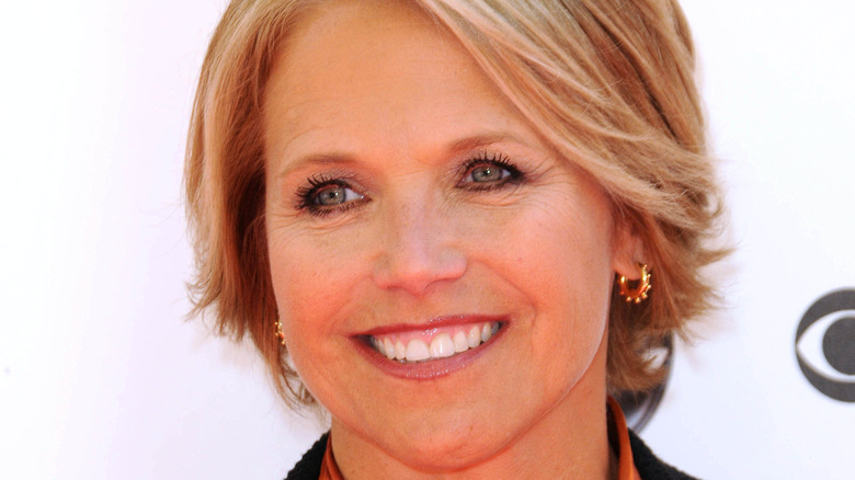 Katie Couric gold earrings