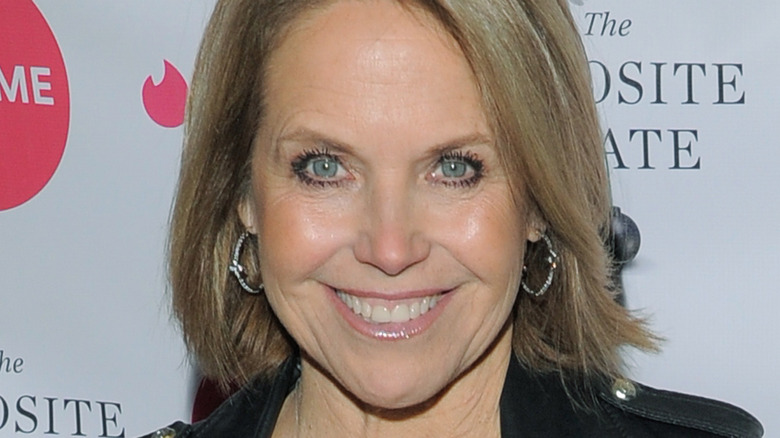 Katie Couric with hoop earrings