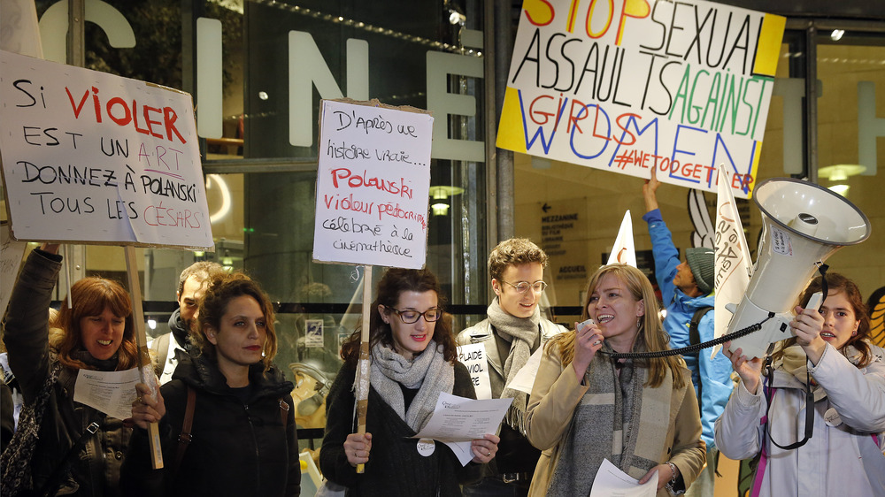 Protesters against Roman Polanski 