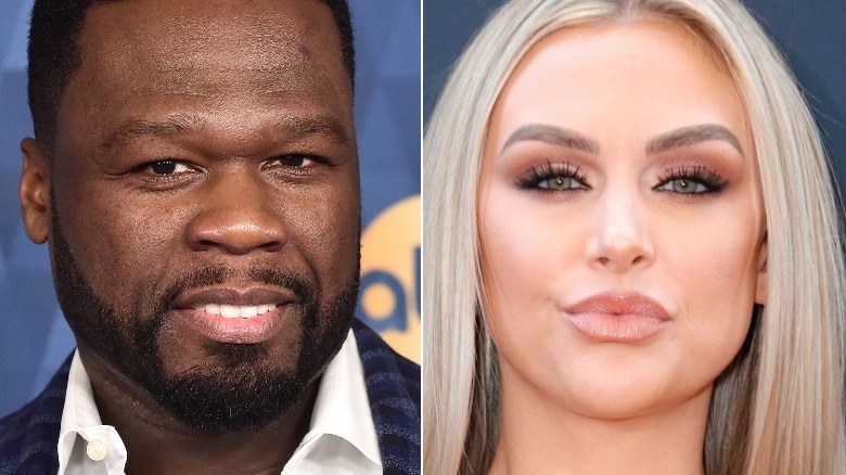 A split image of 50 Cent and Lala Kent