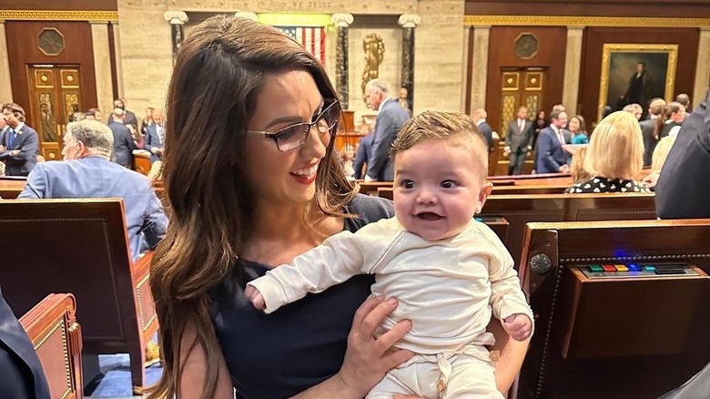 Lauren Boebert holds grandson