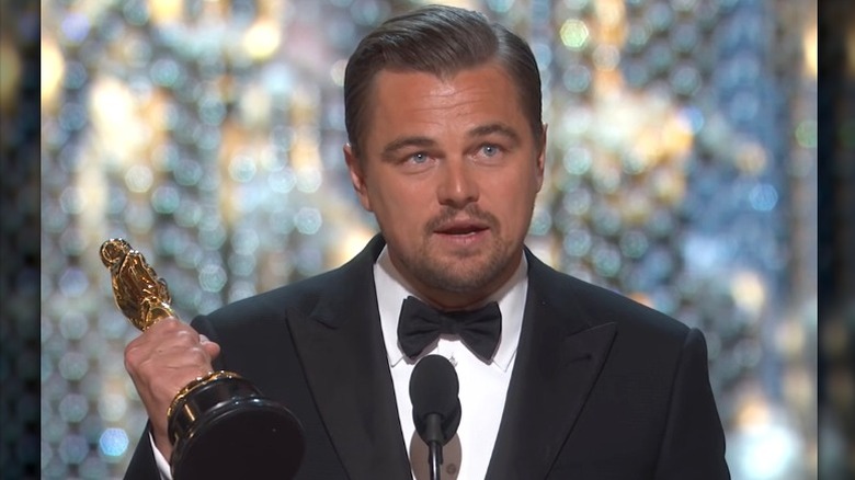 Leonardo DiCaprio giving Oscars 2016 speech