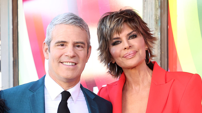 Andy Cohen and Lisa Rinna pose together