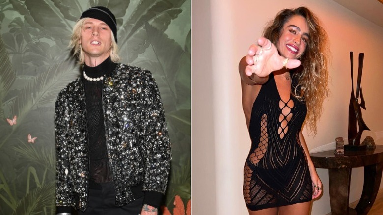 Machine Gun Kelly and Sommer Ray, both posing