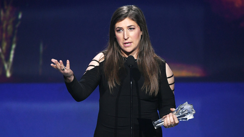 Mayim Bialik accepting award