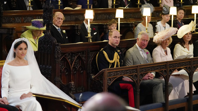 Meghan Markle sitting at the altar