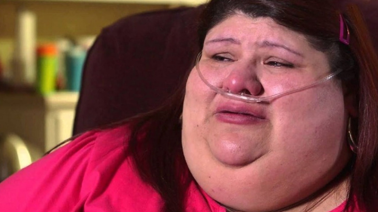 Laura Perez wearing breathing tube on My 600-lb Life