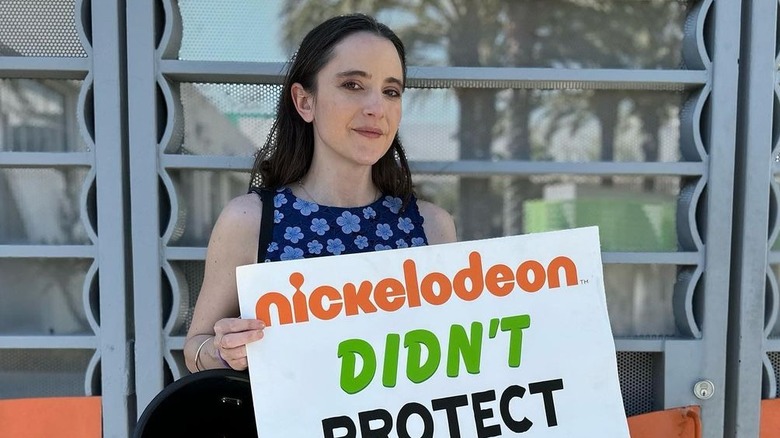 Alexa Nikolas protesting