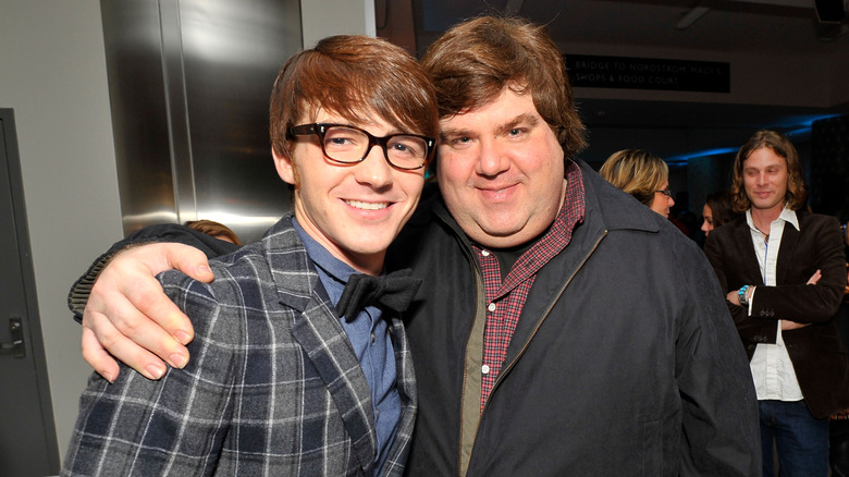 Drake Bell and Dan Schneider pose together