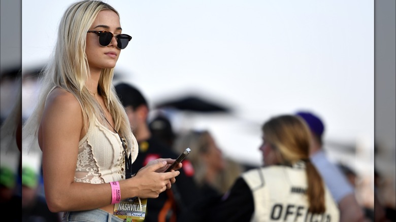 Olivia Dunne attending NASCAR event