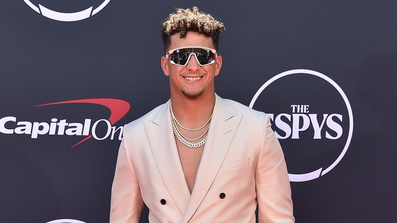 Patrick Mahomes wearing sunglasses