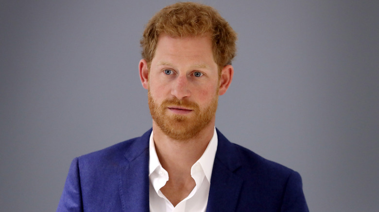 Prince Harry in blue suit