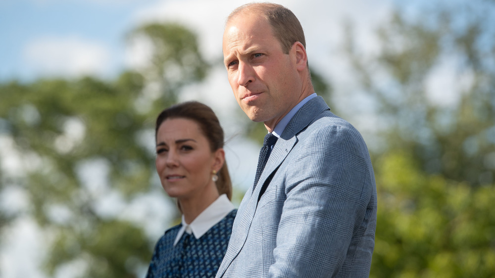 Prince William and Kate Middleton looking serious