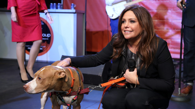 Rachael Ray poses with her dog Isaboo