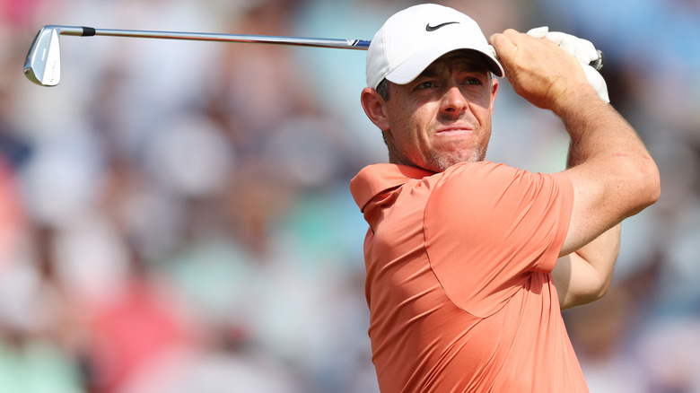 Rory McIlroy with a club