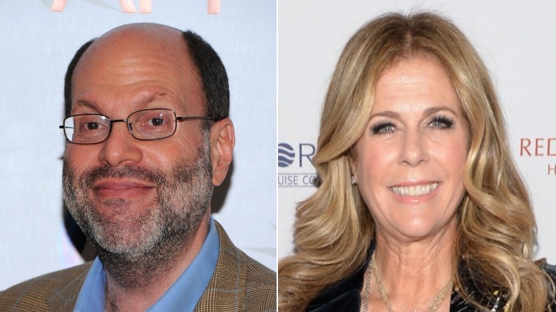 Scott Rudin smirking and Rita Wilson smiling