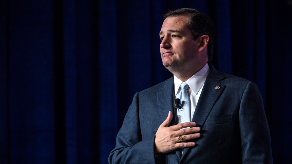 Ted Cruz saluting the flag