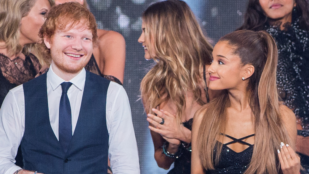 Ed Sheehan and Ariana Grande at the Victoria's Secret fashion show