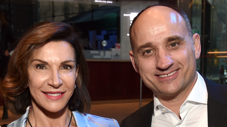 Hilary Farr and David Visentin at an event 