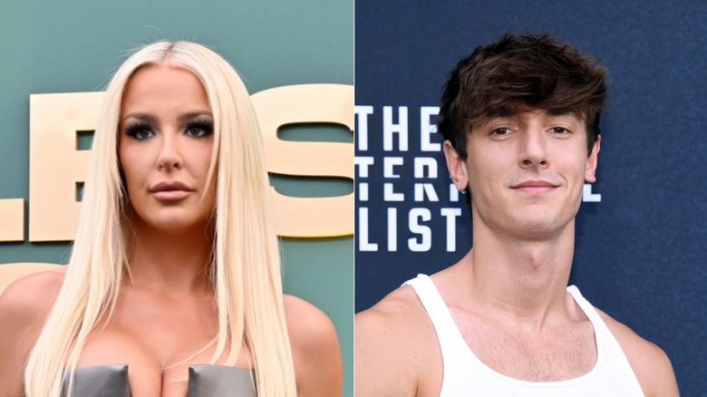 Tana Mongeau, left, and Bryce Hall, right