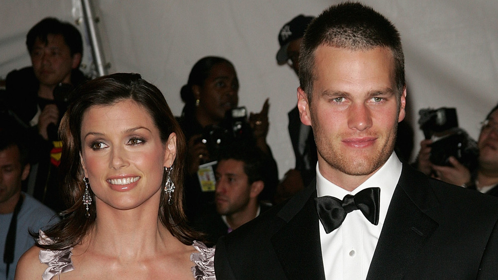 Bridget Moynahan and Tom Brady smiling at a Hollywood event 