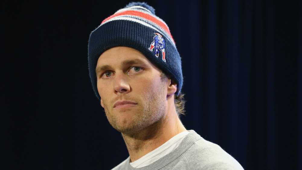 Tom Brady looking serious 