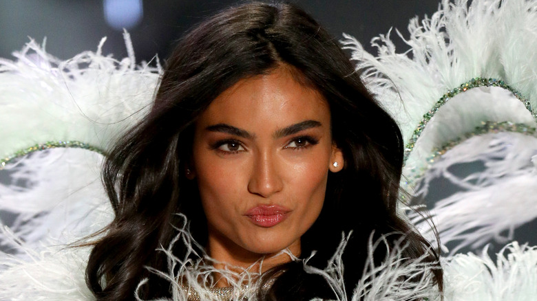 Kelly Gale pouting at the Victoria's Secret Fashion Show