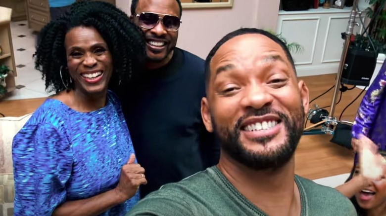 Will Smith, DJ Jazzy Jeff, Janet Hubert smiling