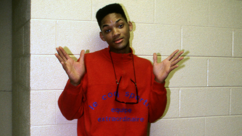 Will Smith in red sweatshirt