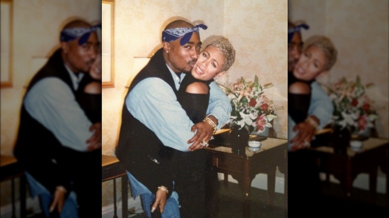 Tupac kissing Jada Pinkett Smith