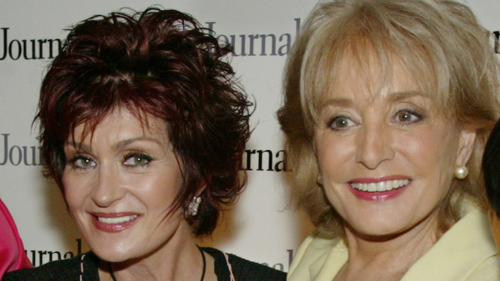 Sharon Osbourne and Barbara Walters smiling