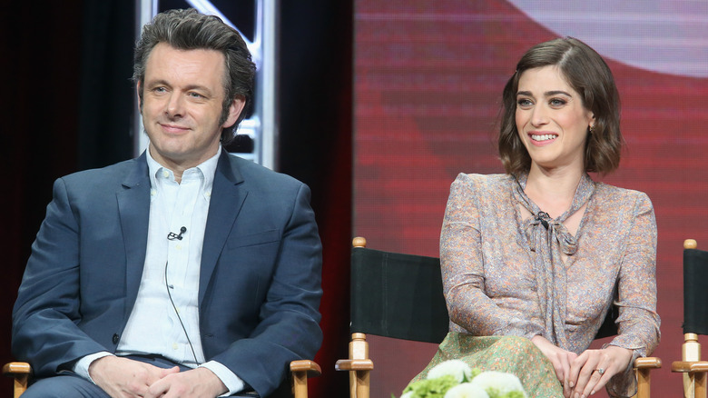 Michael Sheen and Lizzy Caplan