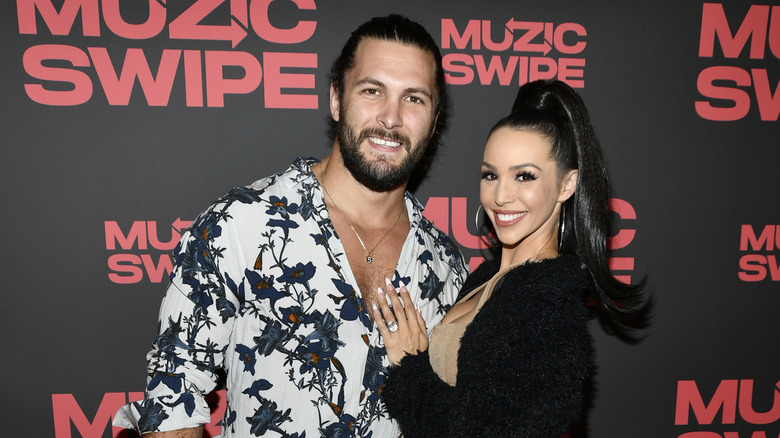 Brock Davies and Scheana Shay attending the launch party for MuzicSwipe