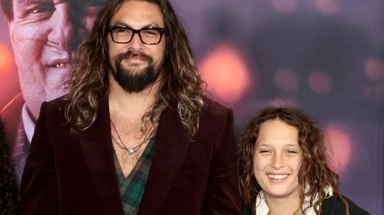 Jason Momoa and Nakoa-Wolf Momoa smiling