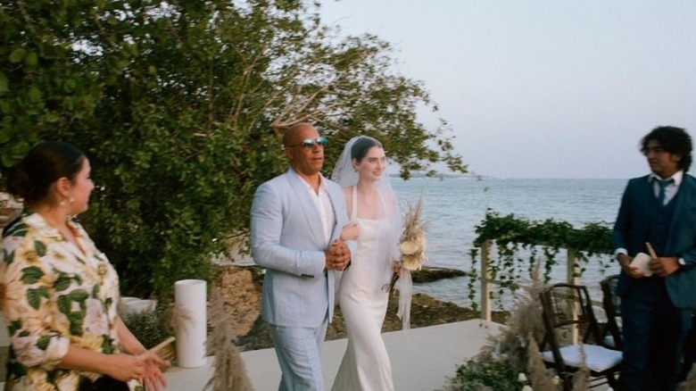 Vin Diesel and Meadow Walker at her wedding 