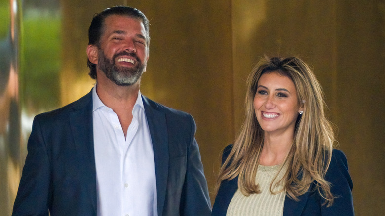 Donald Trump Jr Alina Habba smiling