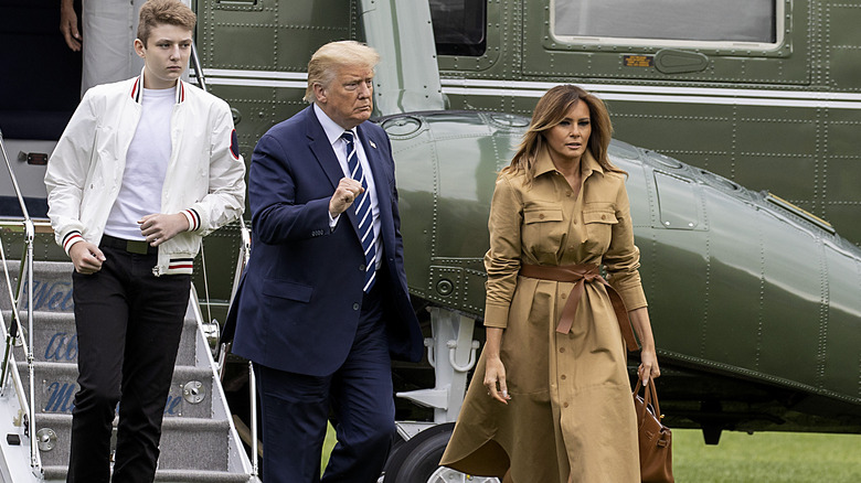 Barron Trump appears with his parents