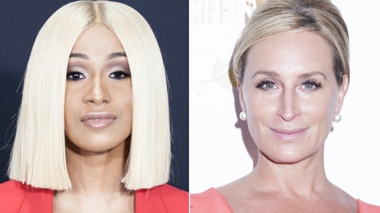 Cardi B and Sonja Morgan smilng