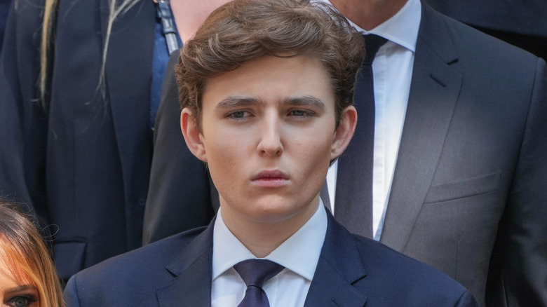 Barron Trump looking