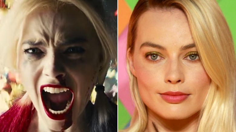 Harley Quinn in The Suicide Squad, Margot Robbie grinning