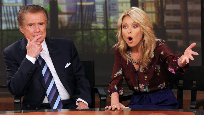 Regis Philbin and Kelly Ripa look shocked