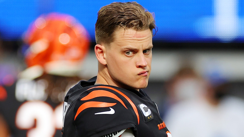 Joe Burrow smirking