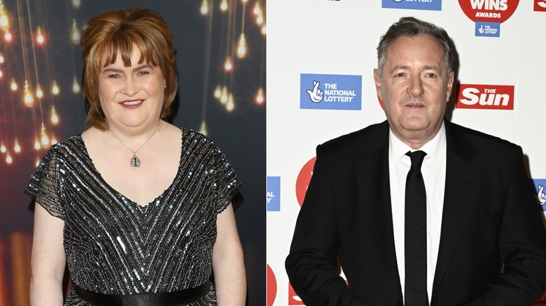 Susan Boyle; Piers Morgan posing