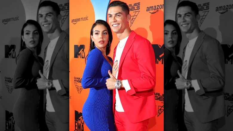 Cristiano Ronaldo and Georgina Rodriguez smiling 