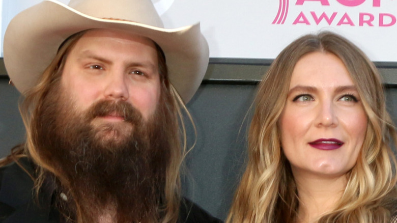 Chris and Morgane Stapleton posing