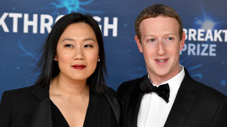 Priscilla Chan and Mark Zuckerberg on red carpet