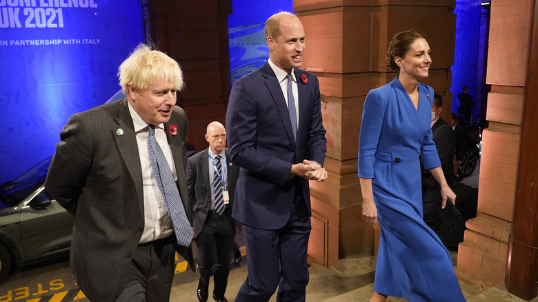 Boris Johnson, Prince William, and Kate Middleton